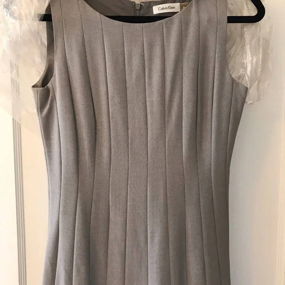 slim fit dress slacks Chloe Grey Square Neck Skater Mini Dress – Get That Trend main image 0